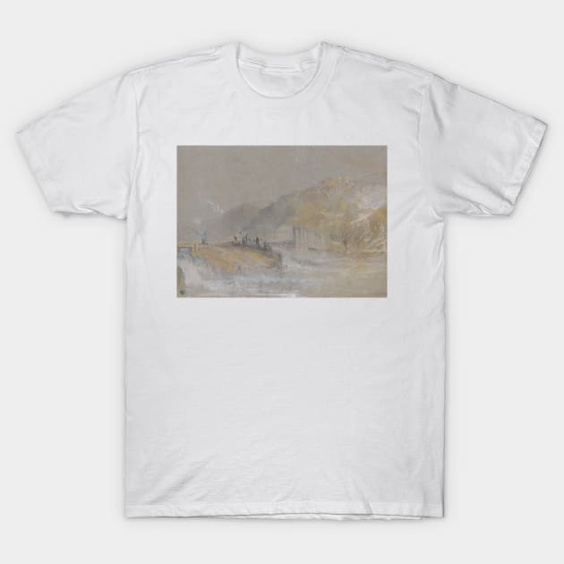 Foul by God- River Landscape with Anglers Fishing From a Weir by J.M.W. Turner T-Shirt by Classic Art Stall